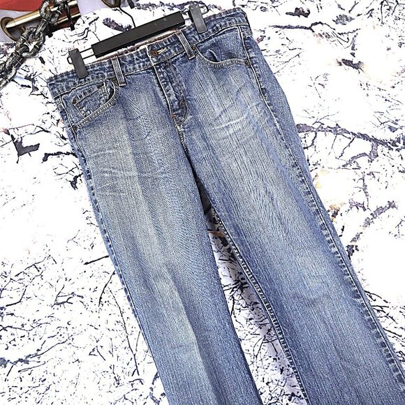 LEVIS JEANS 10 Acid Med Wash Y2K Low Rise Straight Bootcut Denim Classic Basic - Picture 1 of 9